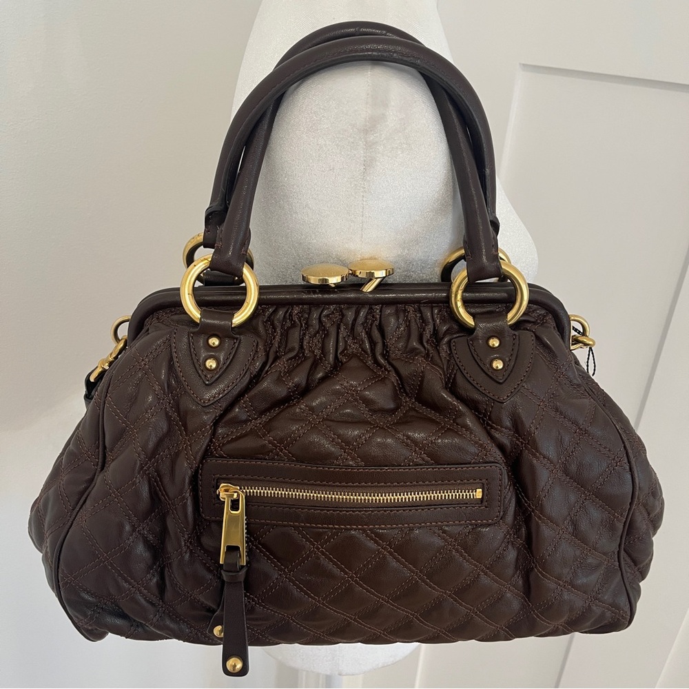 Marc Jacobs Stam Brown Quilted Satchel - Picture 7 of 16